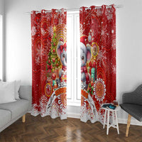 Koality Christmas Window Curtain Cute Aussie Koala Holiday - Wonder Print Shop