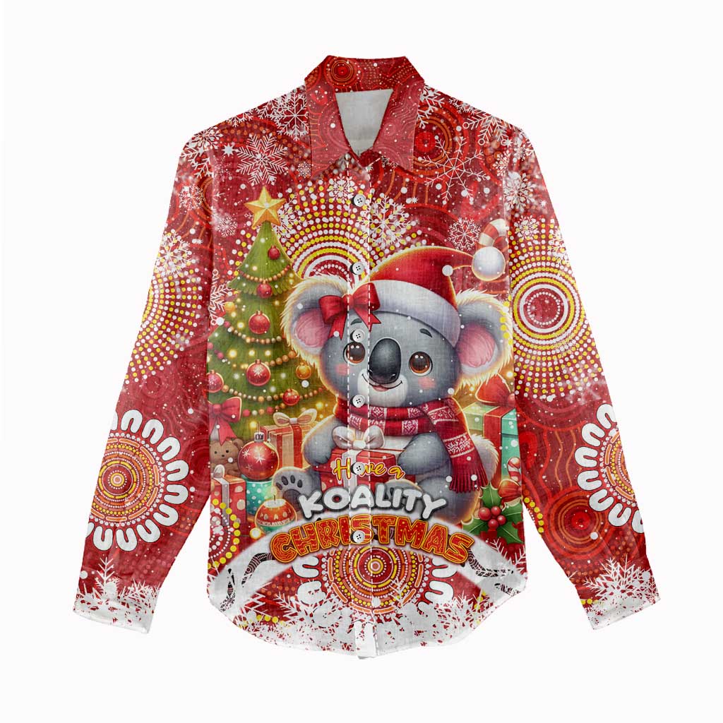 Koality Christmas Women Casual Shirt Cute Aussie Koala Holiday - Wonder Print Shop