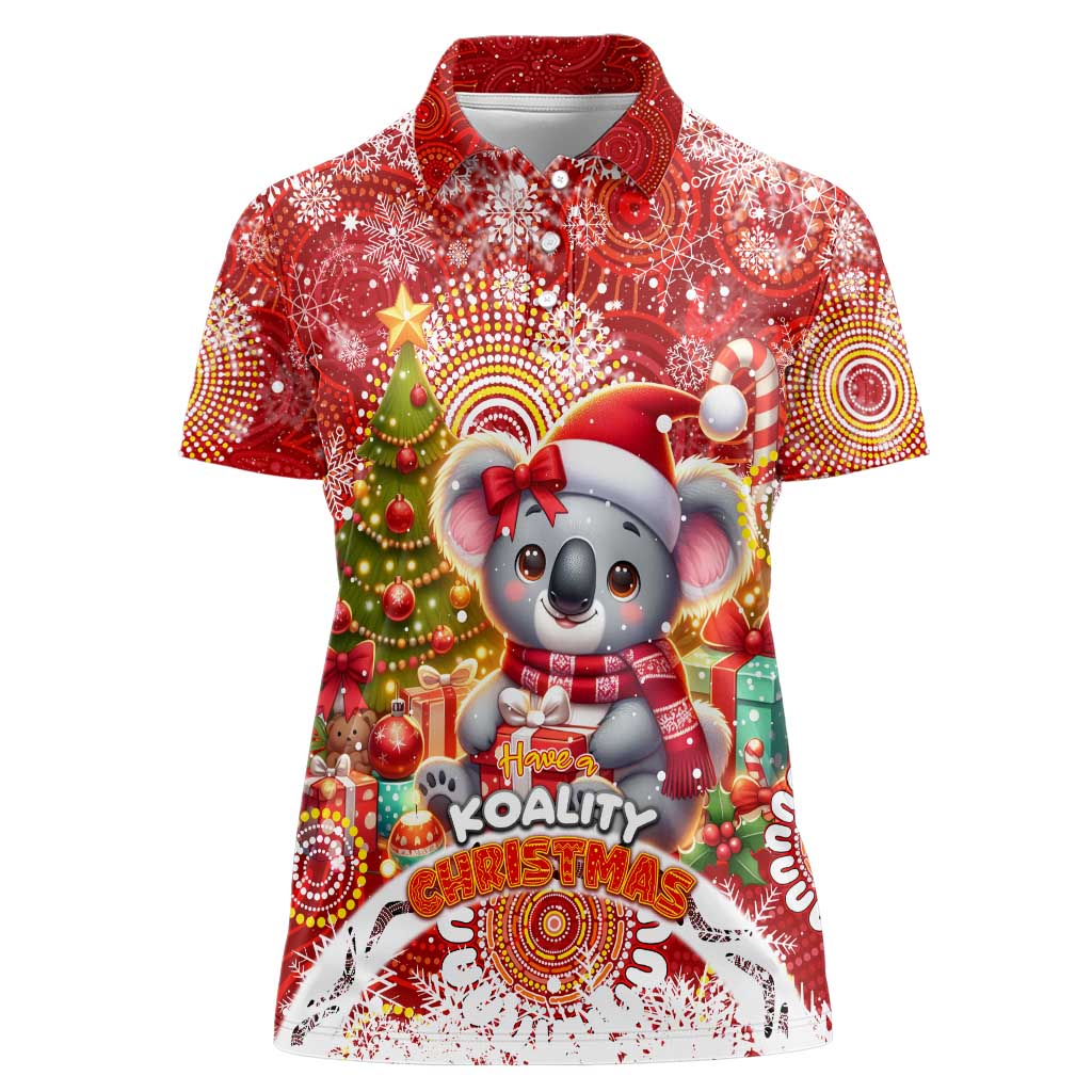 Koality Christmas Women Polo Shirt Cute Aussie Koala Holiday - Wonder Print Shop