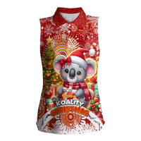Koality Christmas Women Sleeveless Polo Shirt Cute Aussie Koala Holiday - Wonder Print Shop