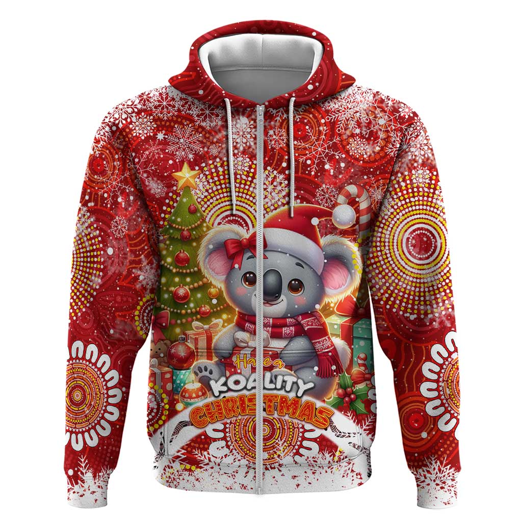 Koality Christmas Zip Hoodie Cute Aussie Koala Holiday - Wonder Print Shop