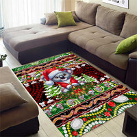 Koala Christmas Area Rug Australia Aboriginal Cute Santa Koalas - Wonder Print Shop