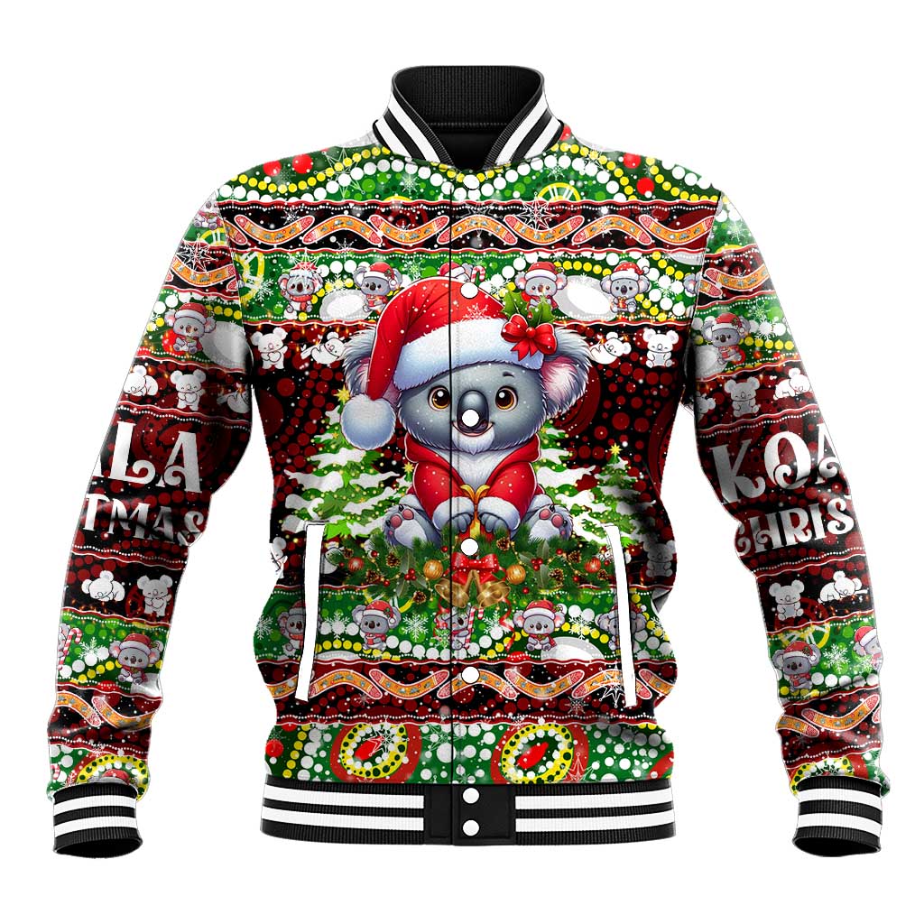 Koala Christmas Baseball Jacket Australia Aboriginal Cute Santa Koalas - Wonder Print Shop