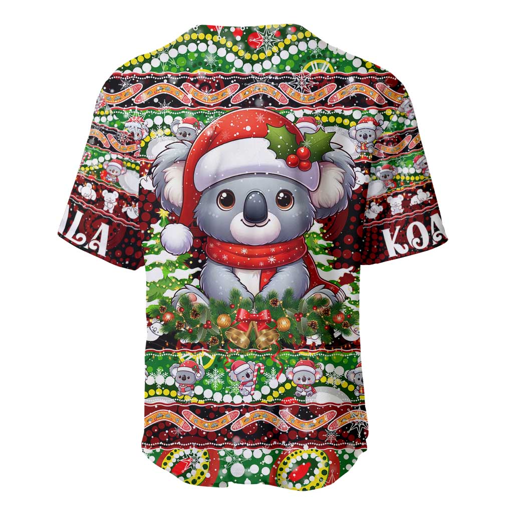 Koala Christmas Baseball Jersey Australia Aboriginal Cute Santa Koalas - Wonder Print Shop