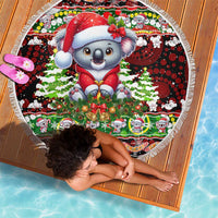 Koala Christmas Beach Blanket Australia Aboriginal Cute Santa Koalas - Wonder Print Shop