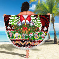 Koala Christmas Beach Blanket Australia Aboriginal Cute Santa Koalas - Wonder Print Shop