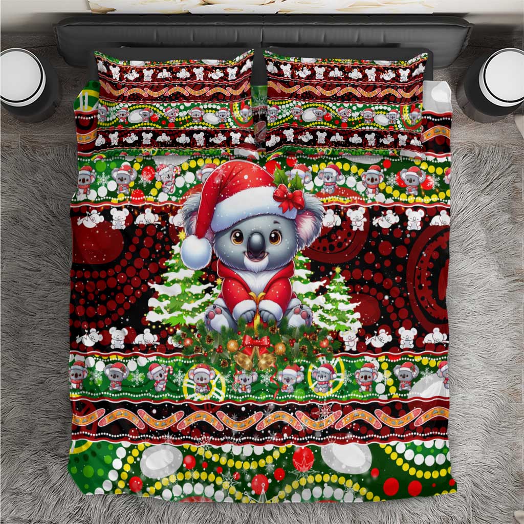 Koala Christmas Bedding Set Australia Aboriginal Cute Santa Koalas - Wonder Print Shop
