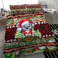 Koala Christmas Bedding Set Australia Aboriginal Cute Santa Koalas - Wonder Print Shop