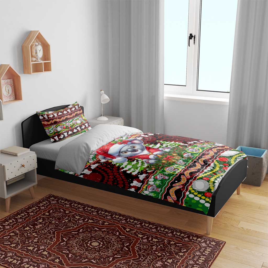 Koala Christmas Bedding Set Australia Aboriginal Cute Santa Koalas - Wonder Print Shop