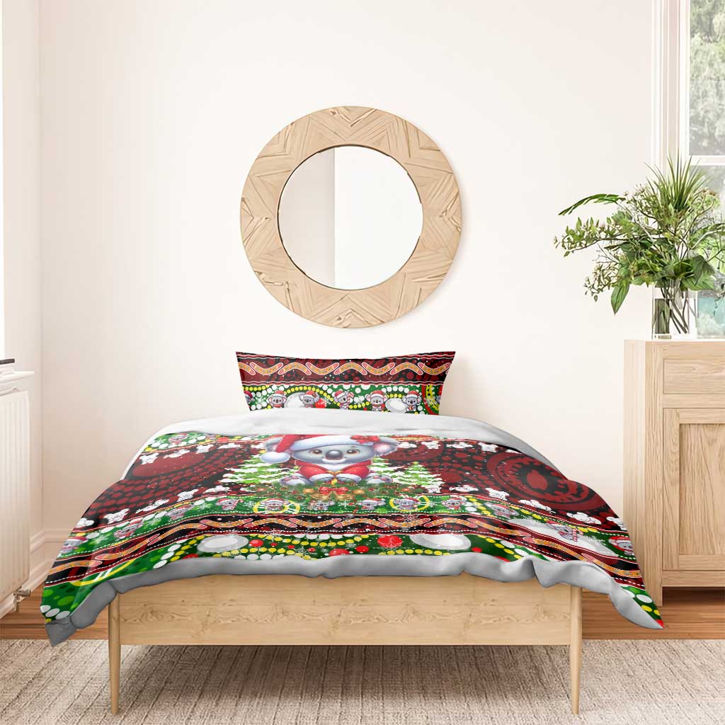 Koala Christmas Bedding Set Australia Aboriginal Cute Santa Koalas - Wonder Print Shop