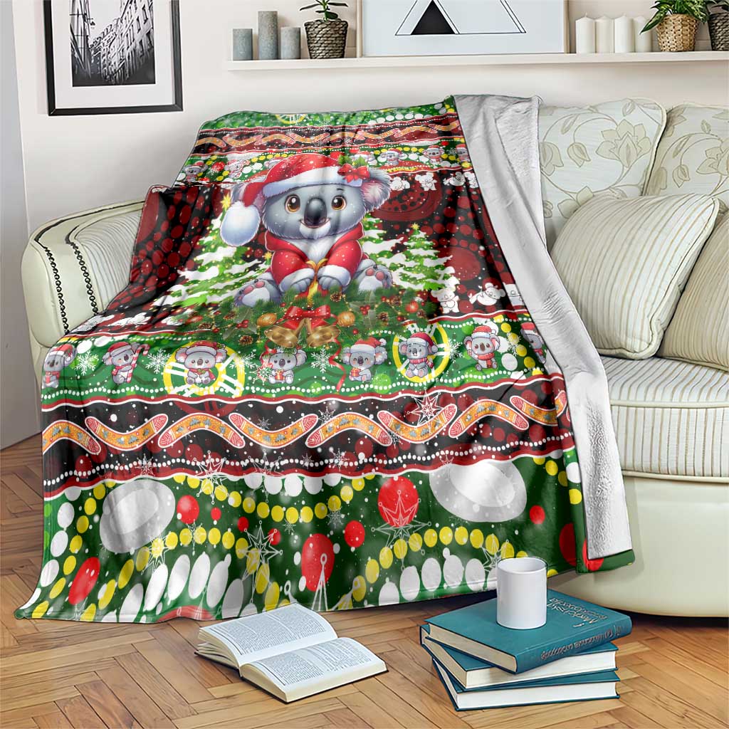 Koala Christmas Blanket Australia Aboriginal Cute Santa Koalas - Wonder Print Shop
