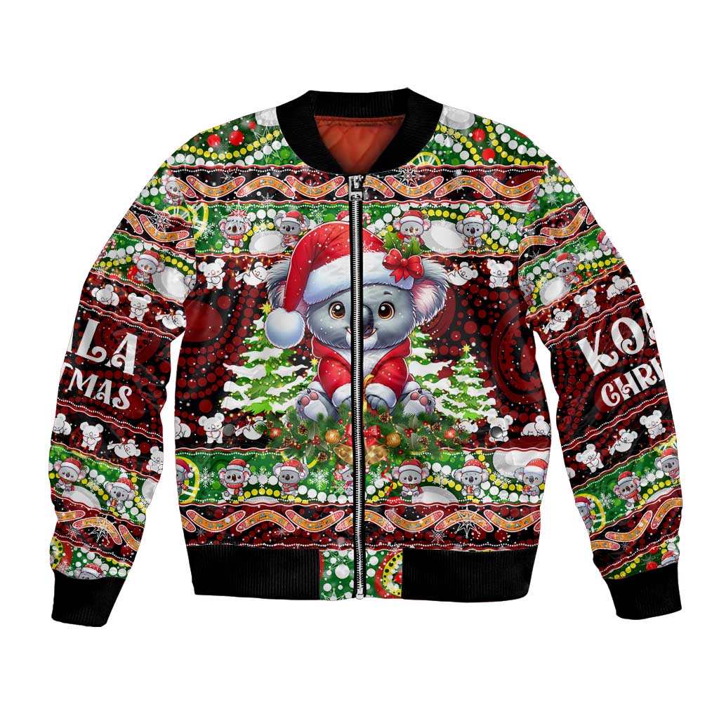 Koala Christmas Bomber Jacket Australia Aboriginal Cute Santa Koalas - Wonder Print Shop