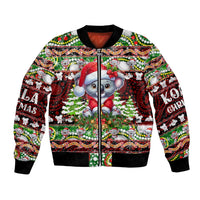 Koala Christmas Bomber Jacket Australia Aboriginal Cute Santa Koalas - Wonder Print Shop