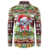 Koala Christmas Button Sweatshirt Australia Aboriginal Cute Santa Koalas - Wonder Print Shop