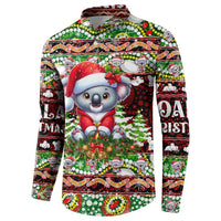 Koala Christmas Button Sweatshirt Australia Aboriginal Cute Santa Koalas - Wonder Print Shop