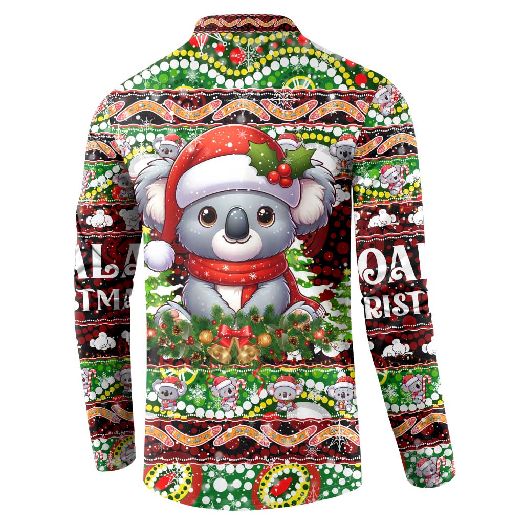 Koala Christmas Button Sweatshirt Australia Aboriginal Cute Santa Koalas - Wonder Print Shop