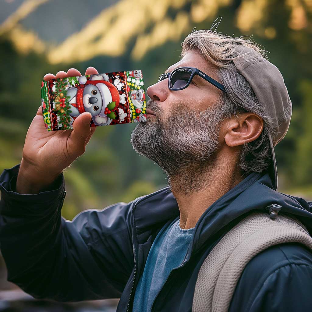 Koala Christmas 4 in 1 Can Cooler Tumbler Australia Aboriginal Cute Santa Koalas - Wonder Print Shop