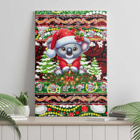 Koala Christmas Canvas Wall Art Australia Aboriginal Cute Santa Koalas - Wonder Print Shop