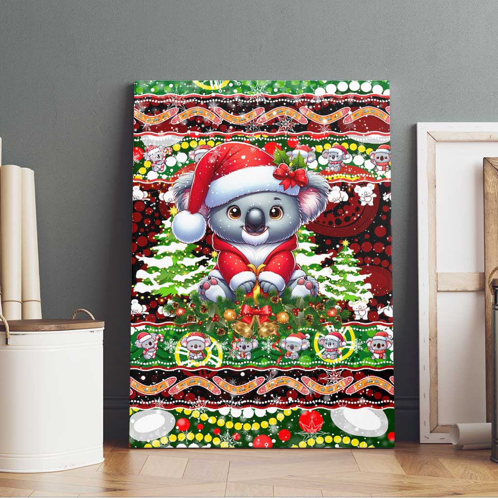 Koala Christmas Canvas Wall Art Australia Aboriginal Cute Santa Koalas - Wonder Print Shop