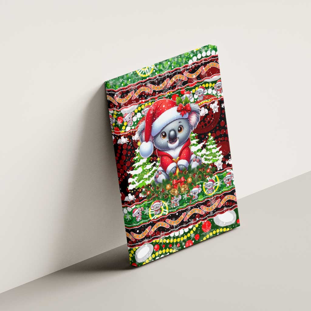 Koala Christmas Canvas Wall Art Australia Aboriginal Cute Santa Koalas - Wonder Print Shop