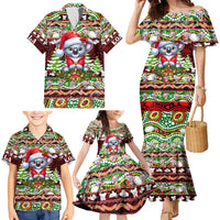 Koala Christmas Family Matching Mermaid Dress and Hawaiian Shirt Australia Aboriginal Cute Santa Koalas - Wonder Print Shop