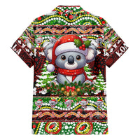 Koala Christmas Family Matching Off The Shoulder Long Sleeve Dress and Hawaiian Shirt Australia Aboriginal Cute Santa Koalas - Wonder Print Shop