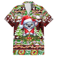 Koala Christmas Family Matching Off Shoulder Short Dress and Hawaiian Shirt Australia Aboriginal Cute Santa Koalas - Wonder Print Shop