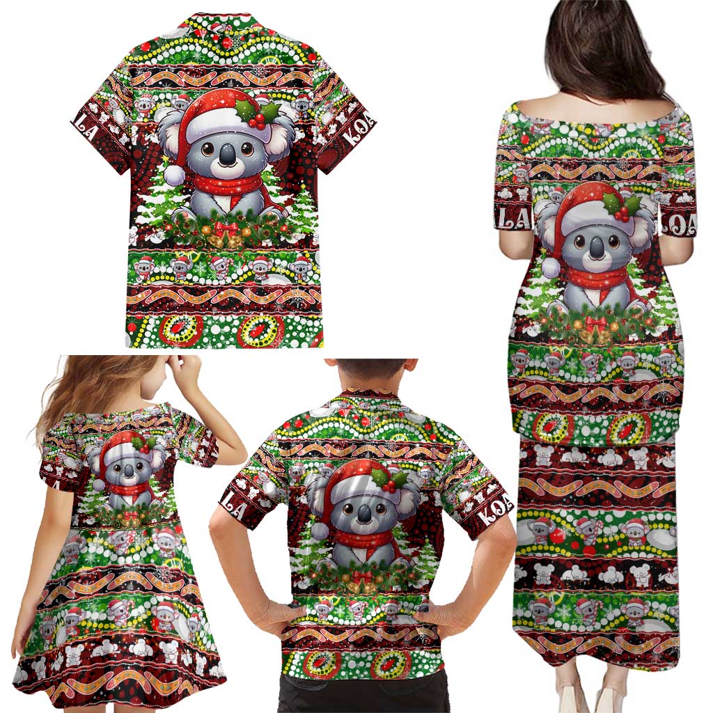 Koala Christmas Family Matching Puletasi and Hawaiian Shirt Australia Aboriginal Cute Santa Koalas - Wonder Print Shop