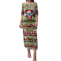 Koala Christmas Family Matching Puletasi and Hawaiian Shirt Australia Aboriginal Cute Santa Koalas - Wonder Print Shop