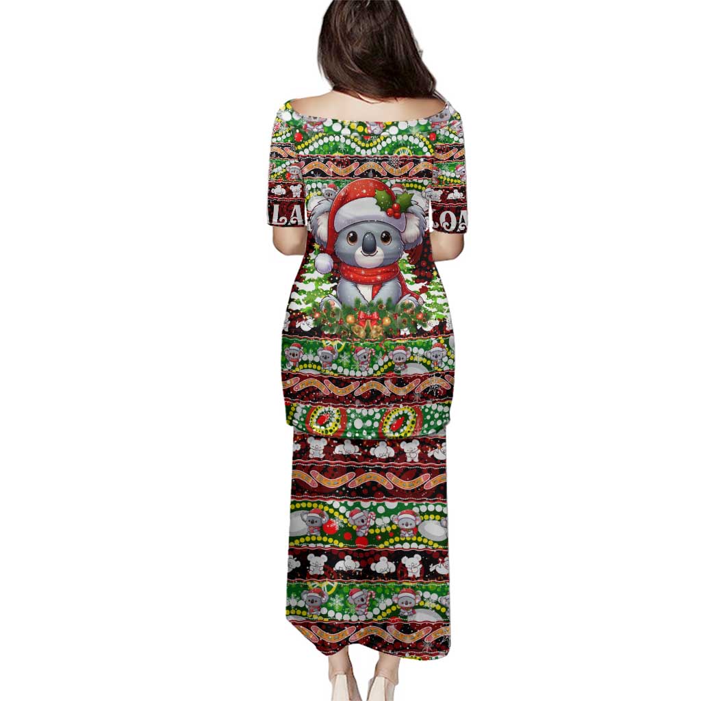 Koala Christmas Family Matching Puletasi and Hawaiian Shirt Australia Aboriginal Cute Santa Koalas - Wonder Print Shop