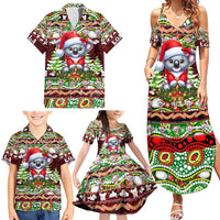 Koala Christmas Family Matching Summer Maxi Dress and Hawaiian Shirt Australia Aboriginal Cute Santa Koalas - Wonder Print Shop