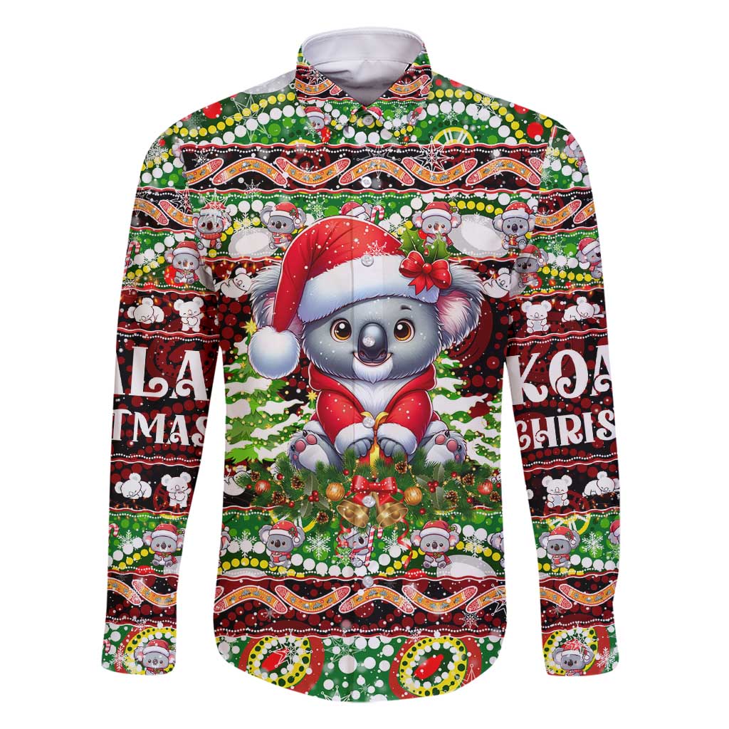 Koala Christmas Family Matching Summer Maxi Dress and Hawaiian Shirt Australia Aboriginal Cute Santa Koalas - Wonder Print Shop