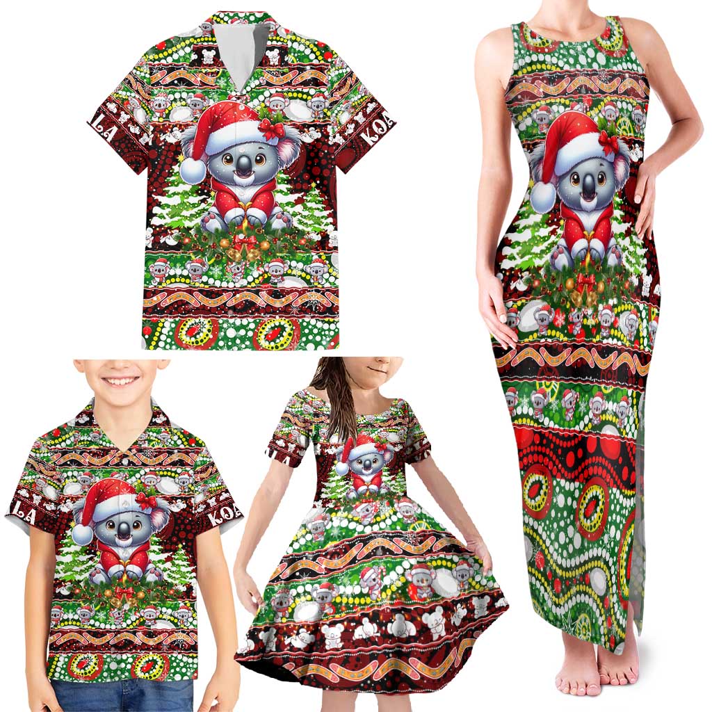 Koala Christmas Family Matching Tank Maxi Dress and Hawaiian Shirt Australia Aboriginal Cute Santa Koalas - Wonder Print Shop