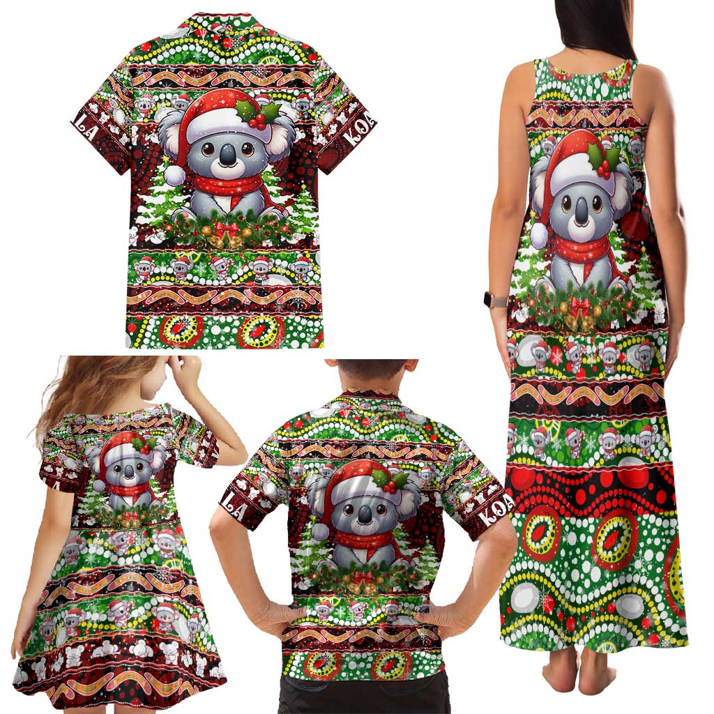 Koala Christmas Family Matching Tank Maxi Dress and Hawaiian Shirt Australia Aboriginal Cute Santa Koalas - Wonder Print Shop