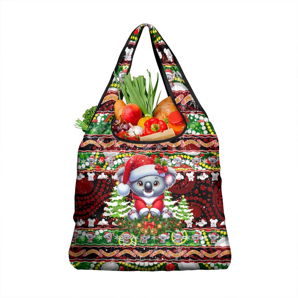 Koala Christmas Grocery Bag Australia Aboriginal Cute Santa Koalas - Wonder Print Shop