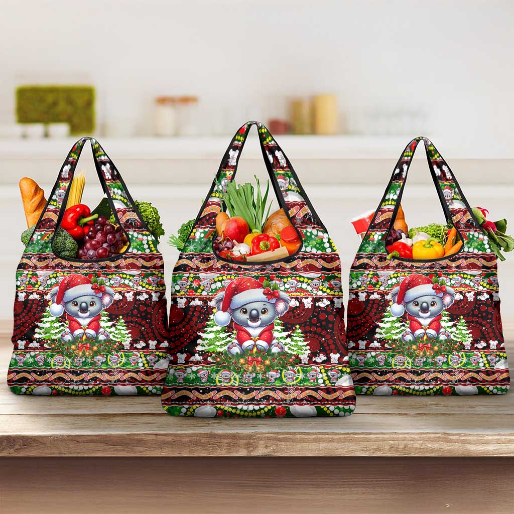 Koala Christmas Grocery Bag Australia Aboriginal Cute Santa Koalas - Wonder Print Shop