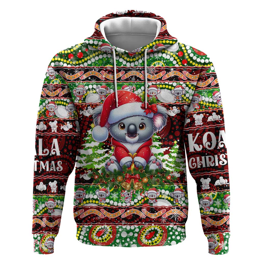 Koala Christmas Hoodie Australia Aboriginal Cute Santa Koalas - Wonder Print Shop