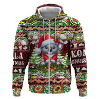 Koala Christmas Hoodie Australia Aboriginal Cute Santa Koalas - Wonder Print Shop