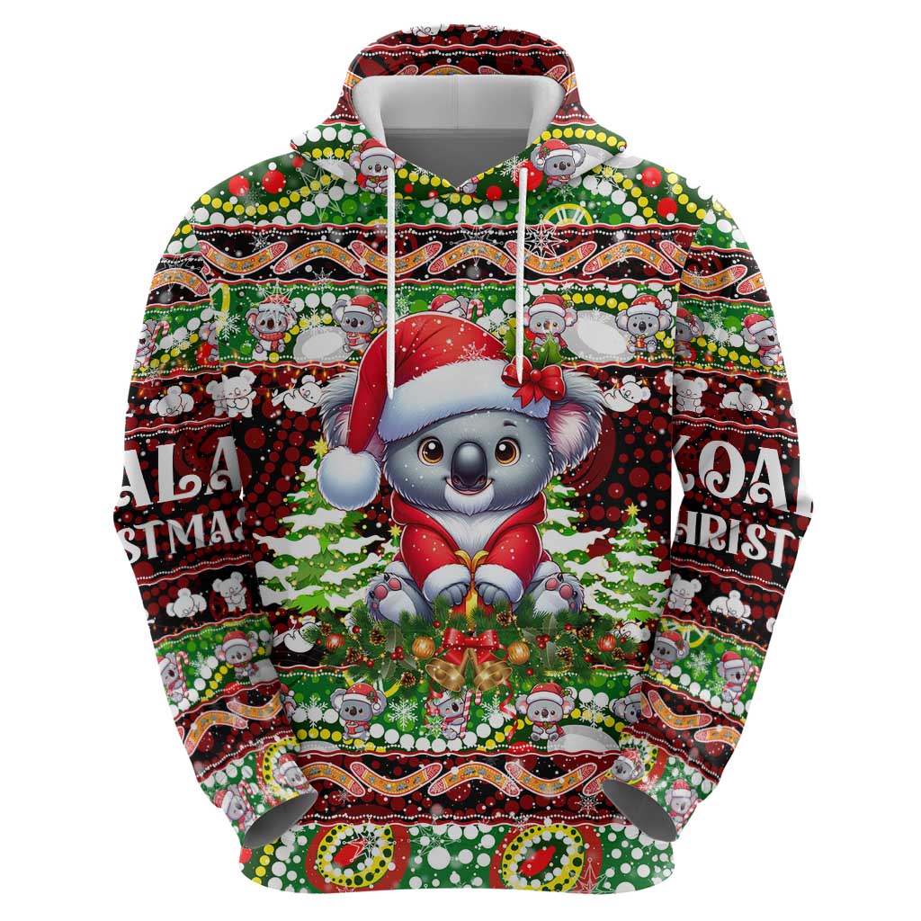 Koala Christmas Hoodie Australia Aboriginal Cute Santa Koalas - Wonder Print Shop