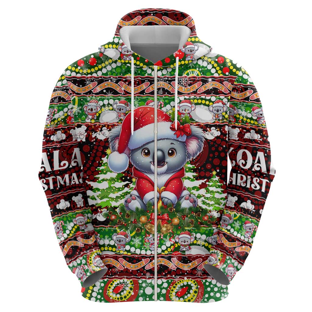 Koala Christmas Hoodie Australia Aboriginal Cute Santa Koalas - Wonder Print Shop