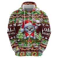 Koala Christmas Hoodie Australia Aboriginal Cute Santa Koalas - Wonder Print Shop