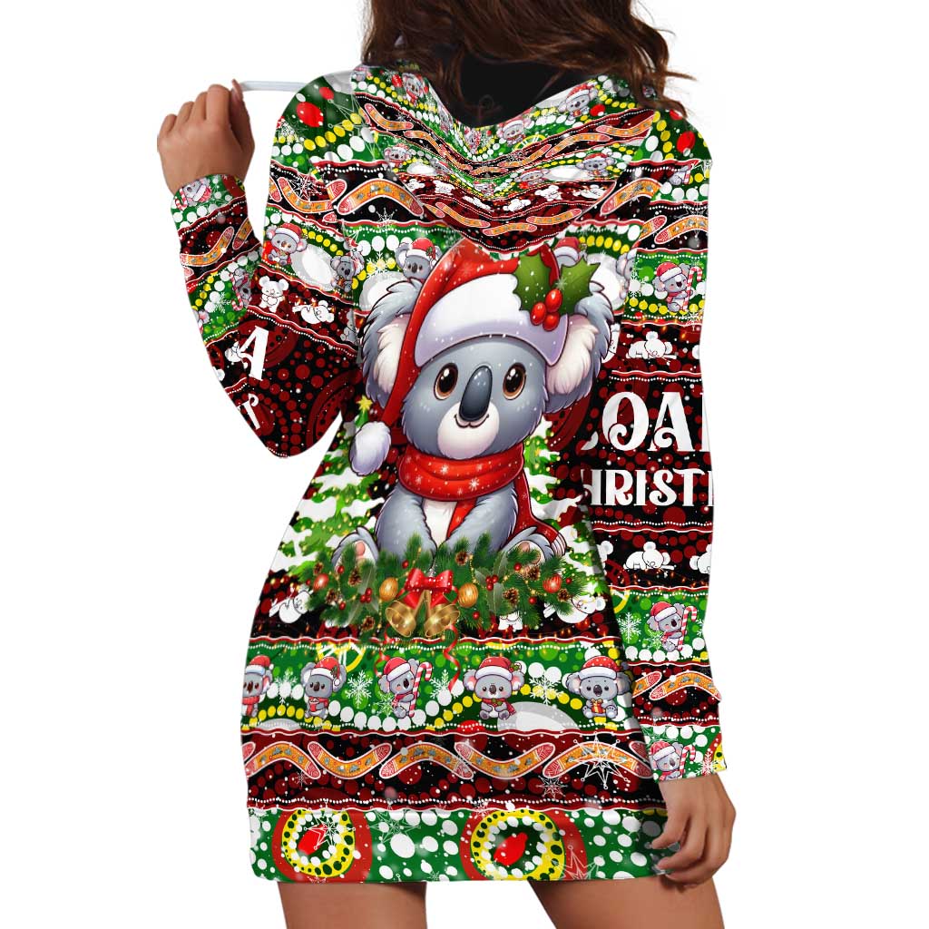 Koala Christmas Hoodie Dress Australia Aboriginal Cute Santa Koalas - Wonder Print Shop