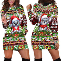 Koala Christmas Hoodie Dress Australia Aboriginal Cute Santa Koalas - Wonder Print Shop
