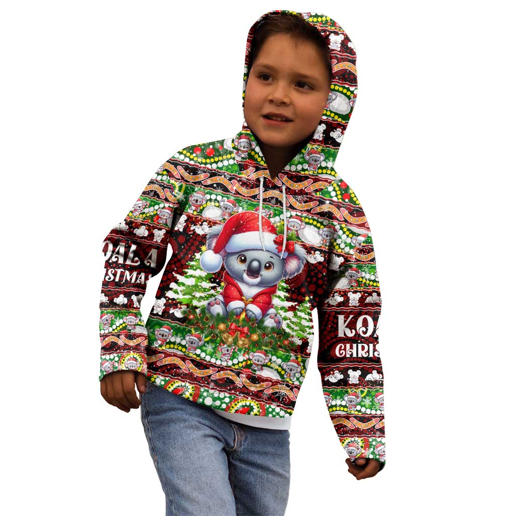 Koala Christmas Kid Hoodie Australia Aboriginal Cute Santa Koalas - Wonder Print Shop