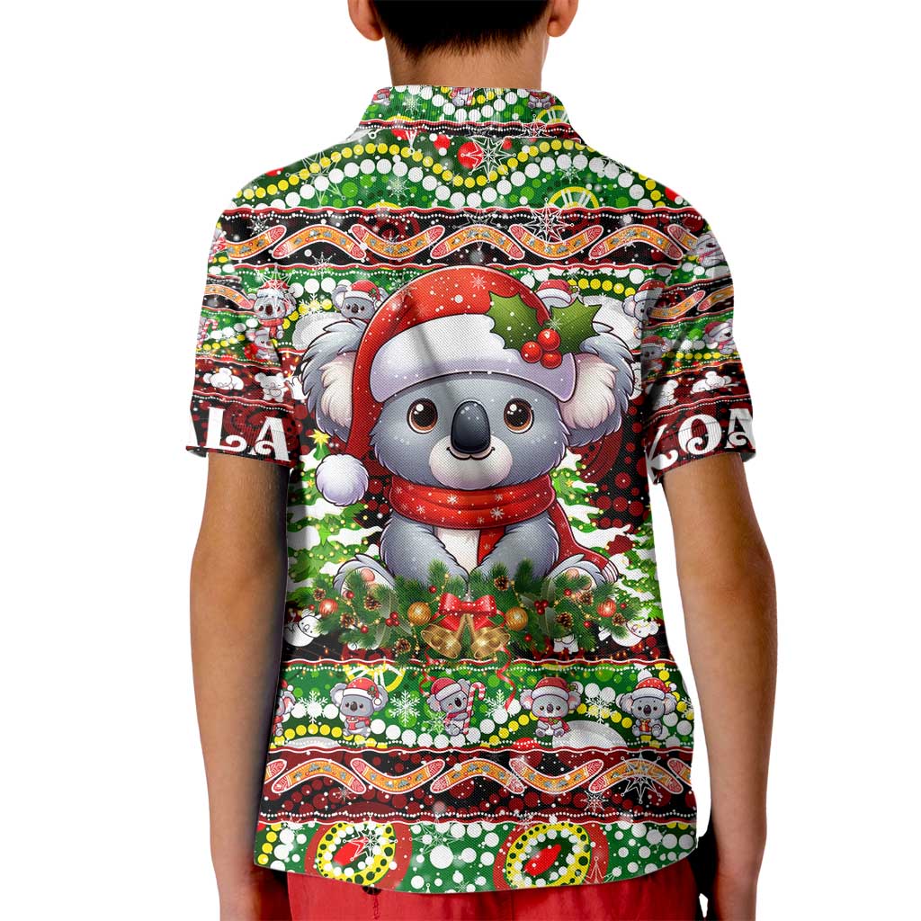 Koala Christmas Kid Polo Shirt Australia Aboriginal Cute Santa Koalas - Wonder Print Shop