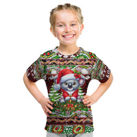 Koala Christmas Kid T Shirt Australia Aboriginal Cute Santa Koalas - Wonder Print Shop