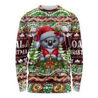 Koala Christmas Long Sleeve Shirt Australia Aboriginal Cute Santa Koalas - Wonder Print Shop