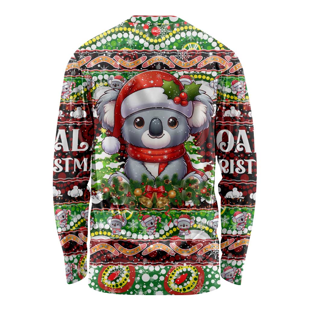 Koala Christmas Long Sleeve Shirt Australia Aboriginal Cute Santa Koalas - Wonder Print Shop