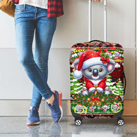 Koala Christmas Luggage Cover Australia Aboriginal Cute Santa Koalas - Wonder Print Shop