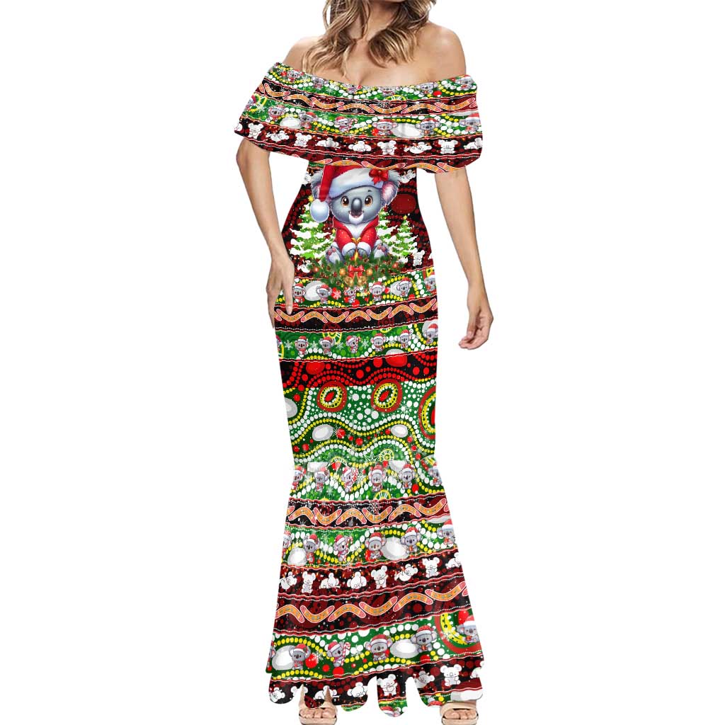 Koala Christmas Mermaid Dress Australia Aboriginal Cute Santa Koalas - Wonder Print Shop